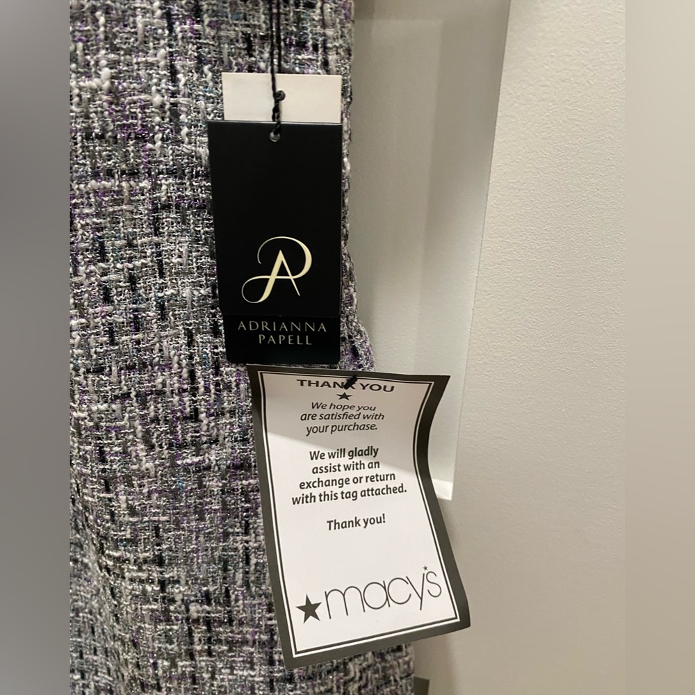 Adrianna Papell Tweed and tinsel mini dress size 14 - Picture 7 of 12